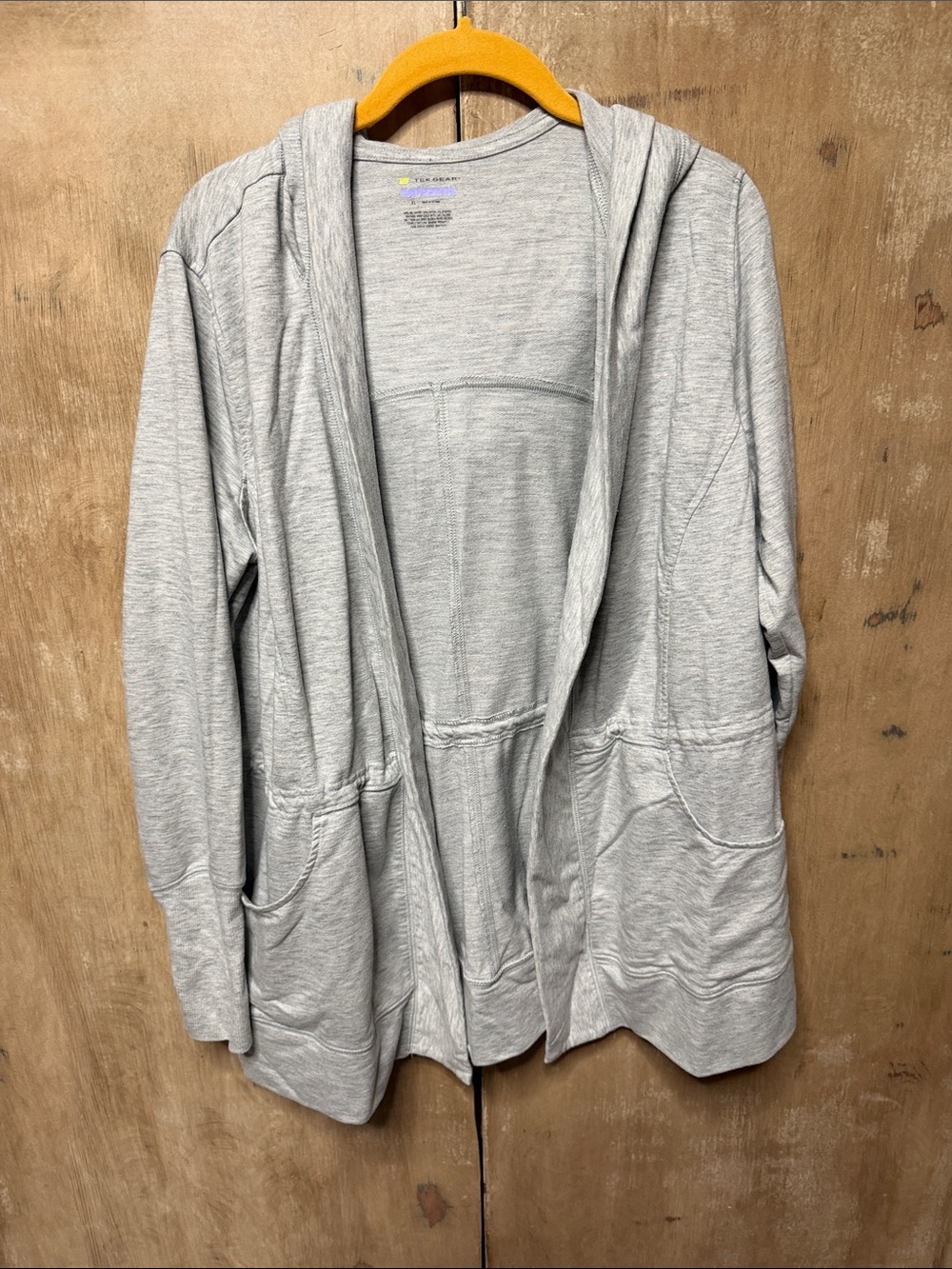 tek gear Heather Gray Hooded Open-Front Cardigan